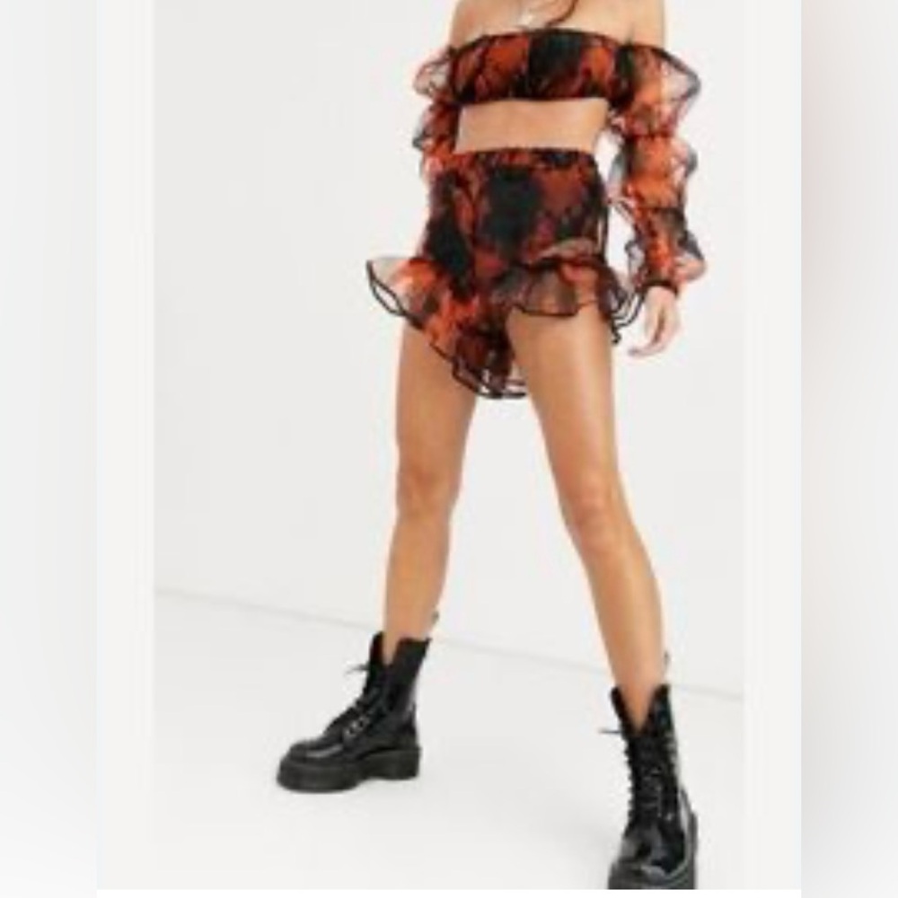 Jaded London ruffle sheer shorts sz 4